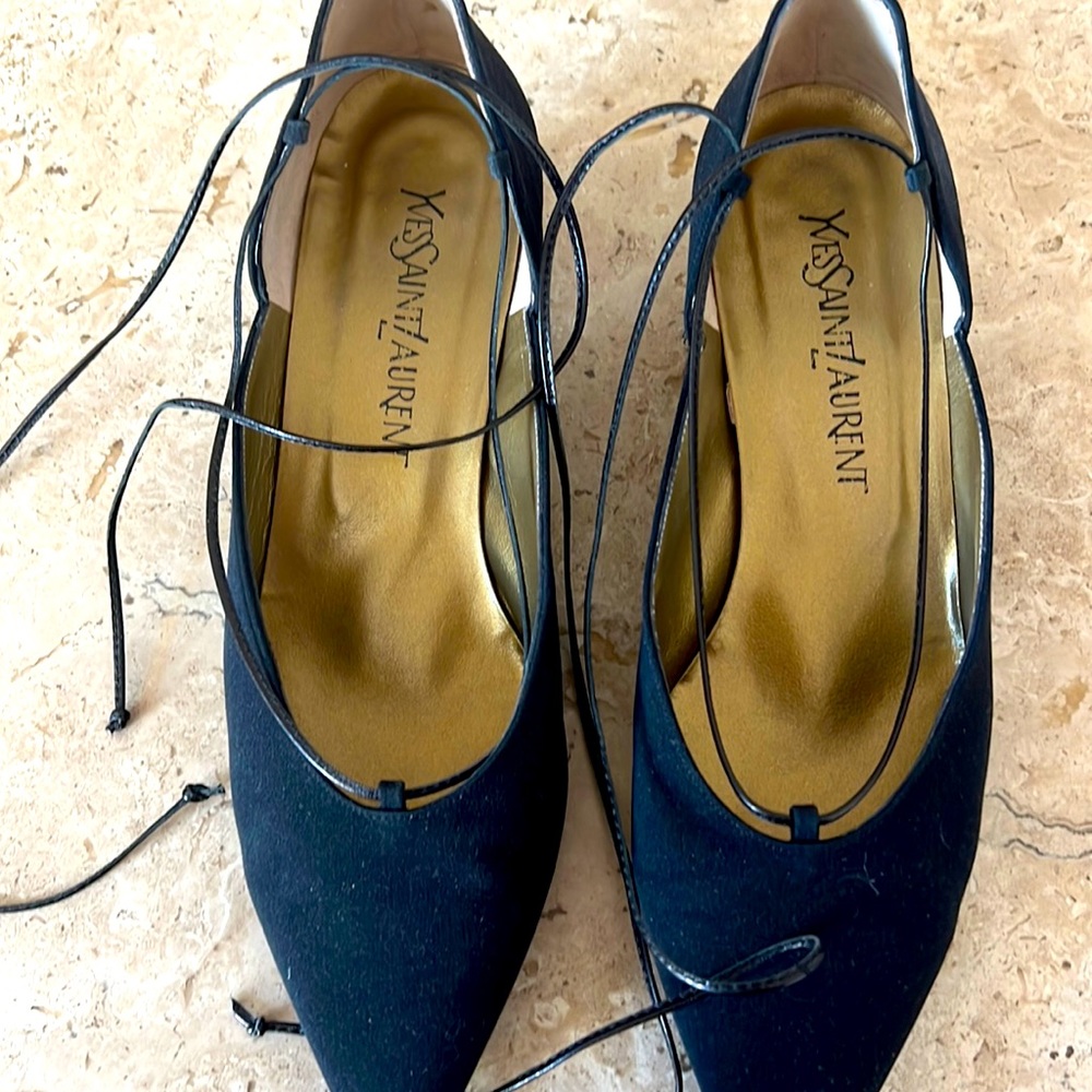 Vintage Yves Saint Laurent w/leather tie up shoes